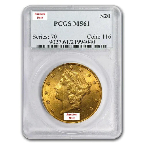 20ドル金貨 リバティ・ダブルイーグル NGC/PCGS 鑑定済みコイン (MS61)｜WORLD RESOURCE【QUEEN店】