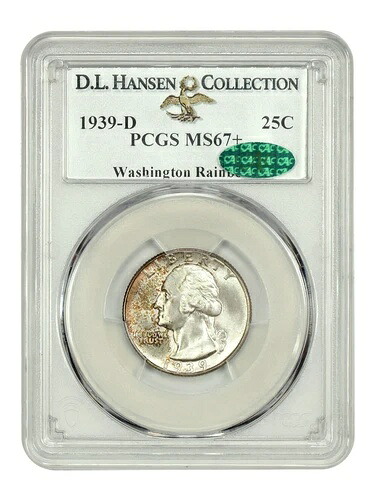 1939-D 25C PCGS/CAC MS67+ ex: D.L. Hansen - ワシントン クォーター｜WORLD RESOURCE【QUEEN店】