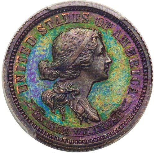 1869 10C 標準銀貨 10 セント、ジャッド 710、ポロック 789、低 R.7、PR65 赤と黒...