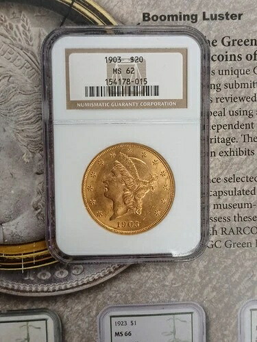 1903年金貨 $20 MS62 NGC リバティヘッドダブルイーグル 希少 美しい UNC TP-9864｜WORLD RESOURCE【QUEEN店】
