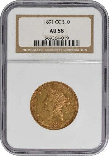 1891-CC 10ドル金貨 リバティヘッド AU58 NGC｜WORLD RESOURCE【QUEEN店】