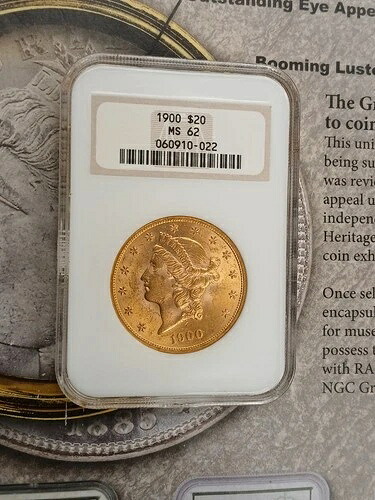 1900年金貨 $20 MS62 NGC リバティヘッドダブルイーグル 希少 UNC TP-9866｜WORLD RESOURCE【QUEEN店】