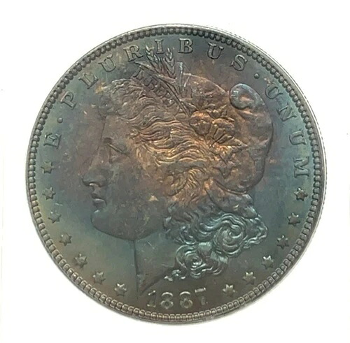 1887 年 1 ドル銀モルガン ダラー ANACS MS65、表裏ともに素晴らしい色調!｜WORLD RESOURCE【QUEEN店】