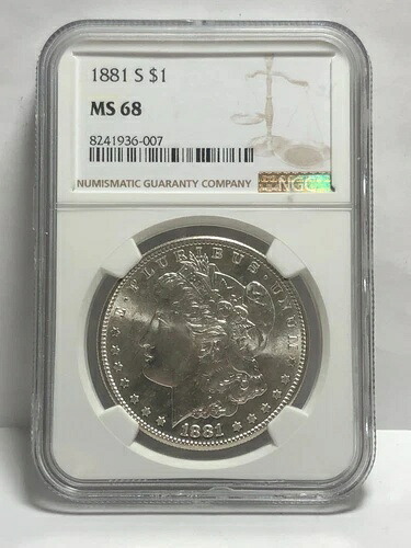 1881年 S モルガン銀貨 $1 NGC MS 68 4XXEC25｜WORLD RESOURCE【QUEEN店】