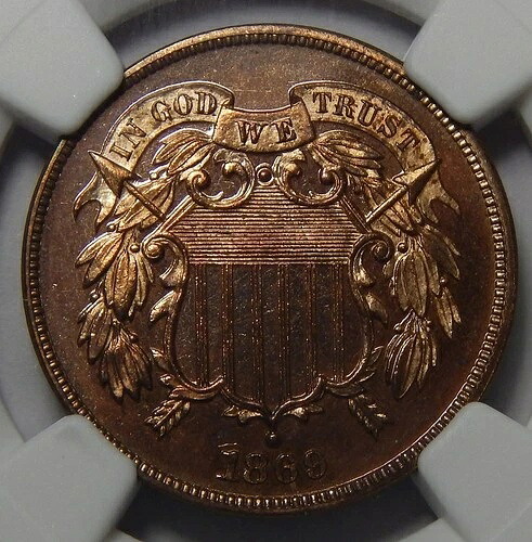 1869 NGC PF66RD 2セント硬貨｜WORLD RESOURCE【QUEEN店】