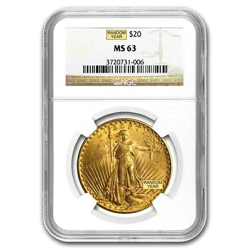 20ドル セント・ゴーデンズ ゴールド ダブルイーグル MS-63 NGC（ランダム）