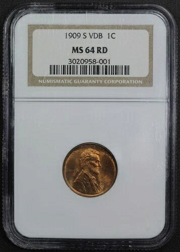 1909 S VDB レッド リンカーン ウィート 銅貨 セント 1C NGC MS 64 RD｜WORLD RESOURCE【QUEEN店】