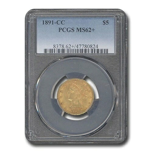 1891-CC $5 リバティゴールドハーフイーグル MS-62+ PCGS-｜WORLD RESOURCE【QUEEN店】