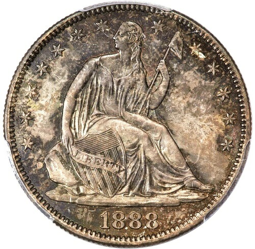1888年 50セント 自由の女神像半ドル PCGS MS65 (CAC)｜WORLD RESOURCE【QUEEN店】