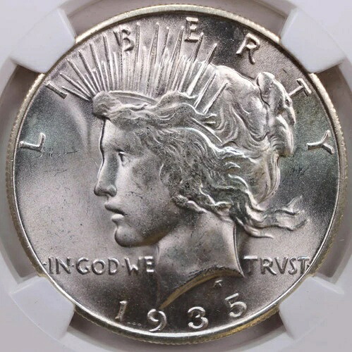 1935-S ピース銀貨、「グレード内でより良い日付」、NGC MS-66、ストア番号 GDR041｜WORLD RESOURCE【QUEEN店】