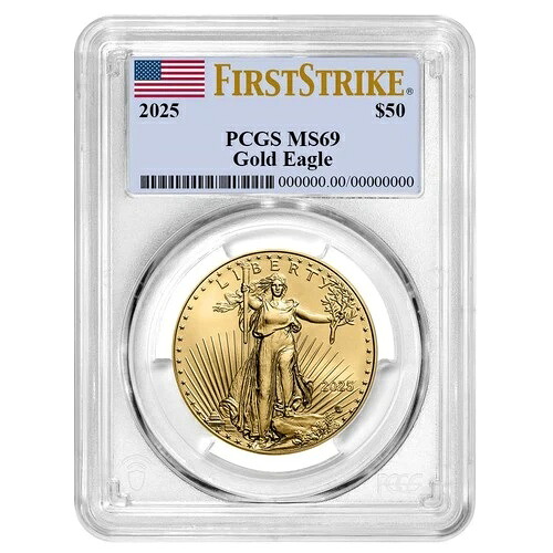 2025年 50ドル 1オンス アメリカンゴールドイーグル PCGS MS69 FS フラッグラベル｜WORLD RESOURCE【QUEEN店】
