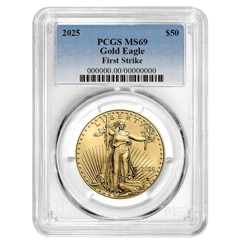 2025年 50ドル 1オンス アメリカンゴールドイーグル PCGS MS69 FS ブルーラベル
