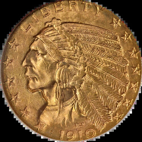 1910-S インディアンゴールド $5 NGC MS62 キーデート 美しい外観 美しい打刻｜WORLD RESOURCE【QUEEN店】