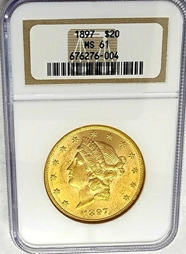 CHOICE 1897 $20 リバティヘッド ゴールド ダブルイーグル NGC MS 61 未使用の美しさ!!!｜WORLD RESOURCE【QUEEN店】