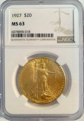 1927年 20ドル金貨 セント・ゴーデンズ ダブルイーグル NGC MS 63｜WORLD RESOURCE【QUEEN店】