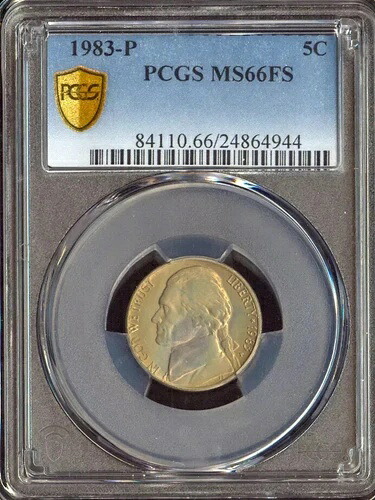 1983年 P ジェファーソン ニッケル PCGS MS66 フルステッププラス-｜WORLD RESOURCE【QUEEN店】