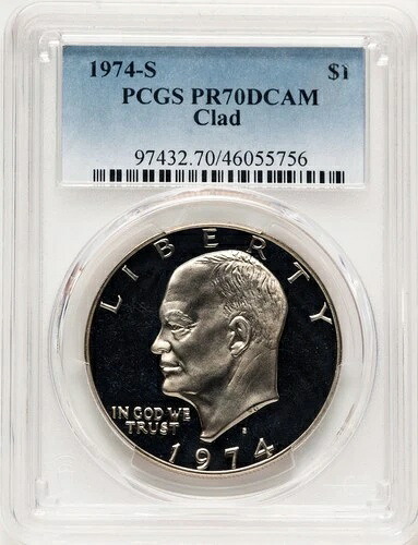 1974-S $1 クラッドプルーフ アイゼンハワードル PCGS PR70｜WORLD RESOURCE【QUEEN店】