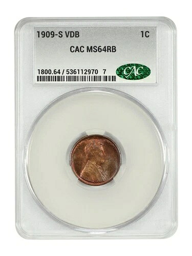 1909-S VDB 1C CACG MS64RB - リンカーン・セント（裏面小麦色） - キー・デイト｜WORLD RESOURCE【QUEEN店】