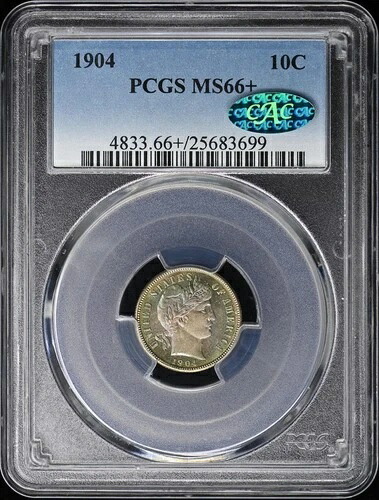 1904年 10セント バーバー ダイム PCGS MS66+ (CAC)|WORLD RESOURCE【QUEEN店】