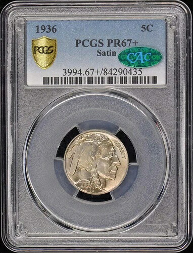 1936年 5C サテン バッファローニッケル PCGS PR67+ (CAC)｜WORLD RESOURCE【QUEEN店】