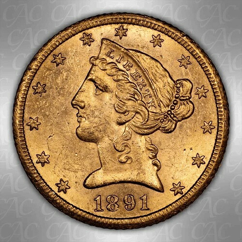 1891-CC $5 CACG MS 61｜WORLD RESOURCE【QUEEN店】
