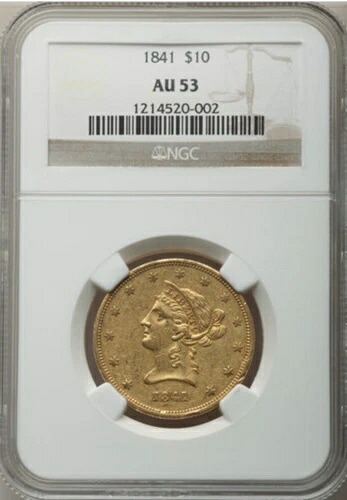 1841年 10ドル金貨 リバティヘッド イーグル NGC AU53｜WORLD RESOURCE【QUEEN店】
