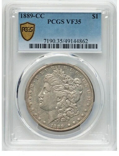 1889-CC 1ドル モルガン・ダラー PCGS VF35｜WORLD RESOURCE【QUEEN店】