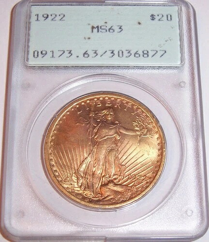 1922年 $20 フィラデルフィア チョイス ゴールド セントゴーデンズ ダブルイーグル PCGS MS63! ラトラー!!!｜WORLD RESOURCE【QUEEN店】