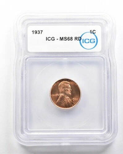 1937年 リンカーン ウィートセント MS68 RD ICG *7406｜WORLD RESOURCE【QUEEN店】