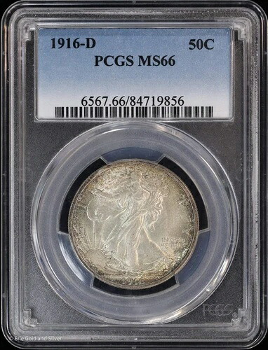 1916-D 50セント ウォーキング・リバティ・ハーフダラー PCGS MS 66 | 未使用 UNC｜WORLD RESOURCE【QUEEN店】