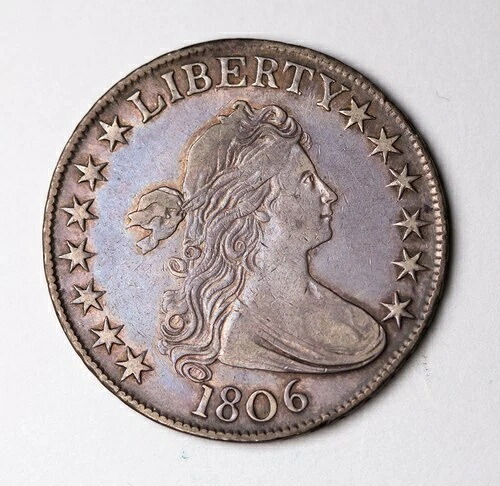 1806年 ドレープ バスト ハーフ ドル 尖った 6 - 茎は貫通していない爪 小さな星 希少!｜WORLD RESOURCE【QUEEN店】