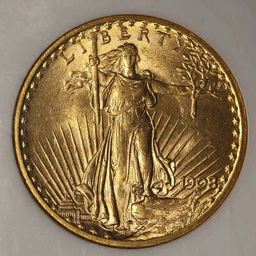 1908年 ダブルイーグル セントゴーデンス NGC MS-64 NO｜WORLD RESOURCE【QUEEN店】