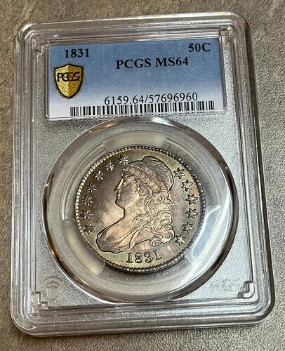 1831年 キャップドバスト ハーフダラー PCGS MS64｜WORLD RESOURCE【QUEEN店】