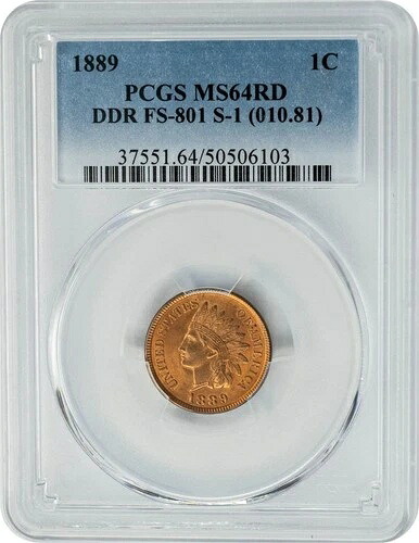 1889年 インディアンヘッド セント 1セント DDR FS-801 S-1 (010.81) MS64RD PCGS 950453-1｜WORLD RESOURCE【QUEEN店】