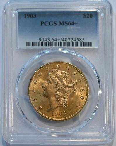 1903 年 20 ドル リバティ ゴールド ダブル イーグル MS64+ PCGS 鑑定済み - 送料無料!!!!｜WORLD RESOURCE【QUEEN店】