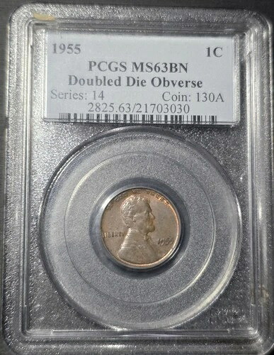 1955年 ダブルダイ PCGS MS63 BN リンカーン セント * キー日付 * #21703030｜WORLD RESOURCE【QUEEN店】 712,360円