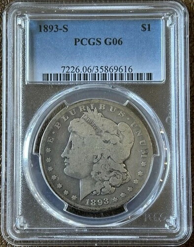 1893年-S PCGS G06 G6 モーガンシルバー ドル $1 レア キー日付-｜WORLD RESOURCE【QUEEN店】