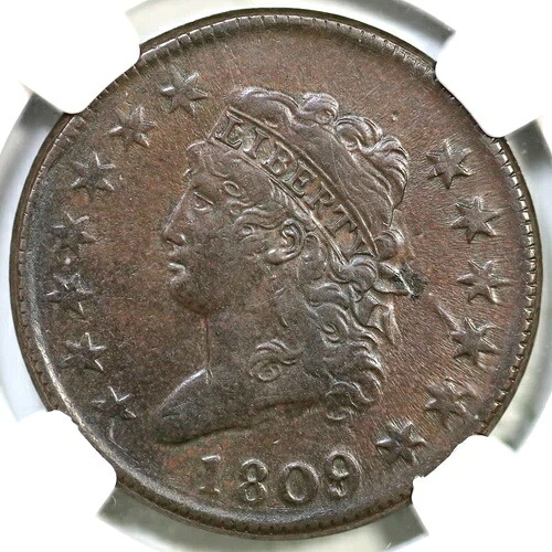 1809 S-280 R-2 NGC AU 詳細 クラシックヘッド ラージセントコイン 1セント｜WORLD RESOURCE【QUEEN店】