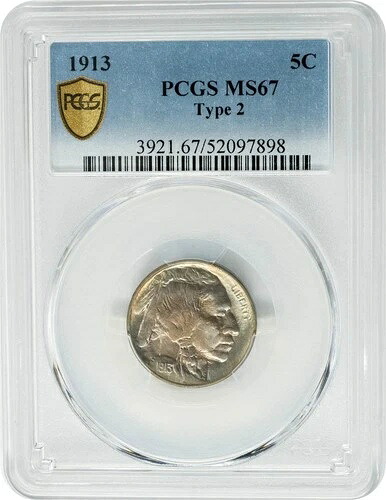 1913年 バッファローニッケル 5セント タイプ2 MS67 PCGSセキュアカラー 949833-6|WORLD RESOURCE【QUEEN店】