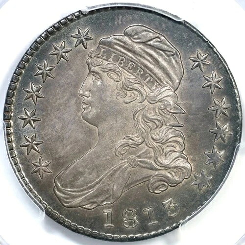 1813 O-107 R-3 PCGS MS 62 キャップドバストハーフダラー 50セント｜WORLD RESOURCE【QUEEN店】