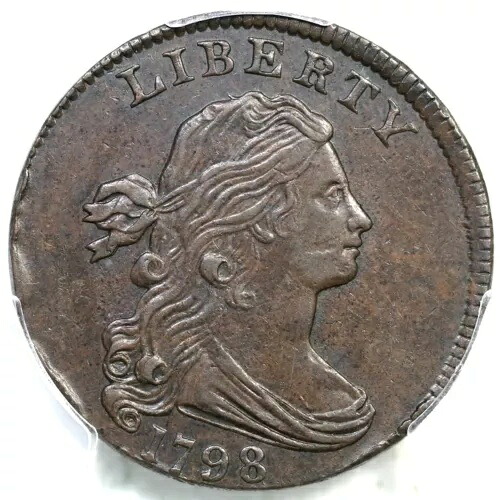 1798 S-176 R-3 PCGS AU 50 スタイル II ヘアドレープバスト ラージセントコイン 1セント｜WORLD RESOURCE【QUEEN店】