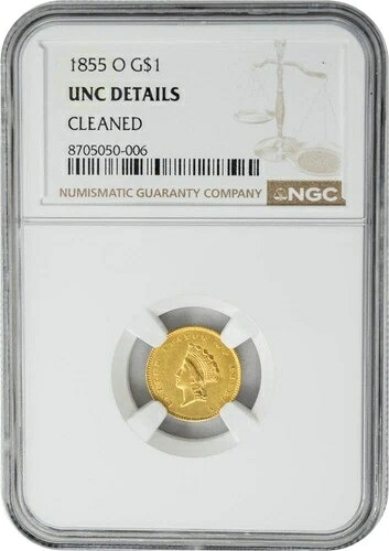 1855-O $ 金インドドル Unc 詳細 NGC 950249-3｜WORLD RESOURCE【QUEEN店】