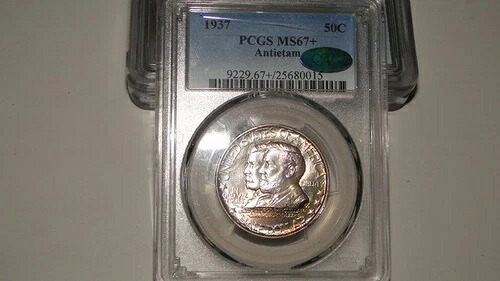 1937年 PCGS MS67+ CAC アンティータム記念コイン - 光沢のある宝石！レインボートーン！｜WORLD RESOURCE【QUEEN店】