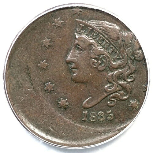 1835年 PCGS VF 35 20% オフセンター マトロンまたはコロネットヘッド ラージセントコイン 1セント｜WORLD RESOURCE【QUEEN店】