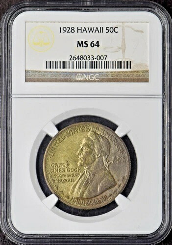 1928年ハワイ記念銀貨ハーフドル - NGC MS64 トーン - ?COINGIANTS?｜WORLD RESOURCE【QUEEN店】