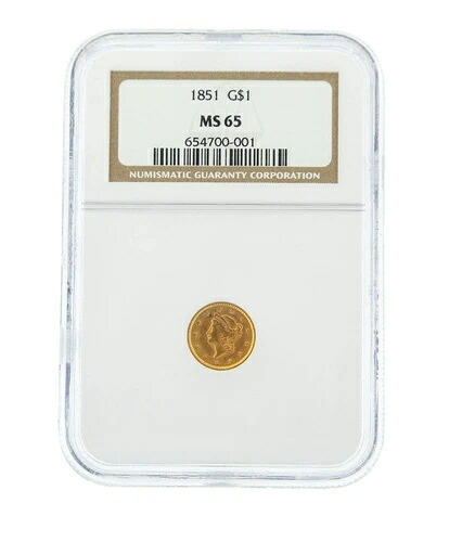 1851年 G$1 NGC MS 65 1ドル リバティヘッド金貨