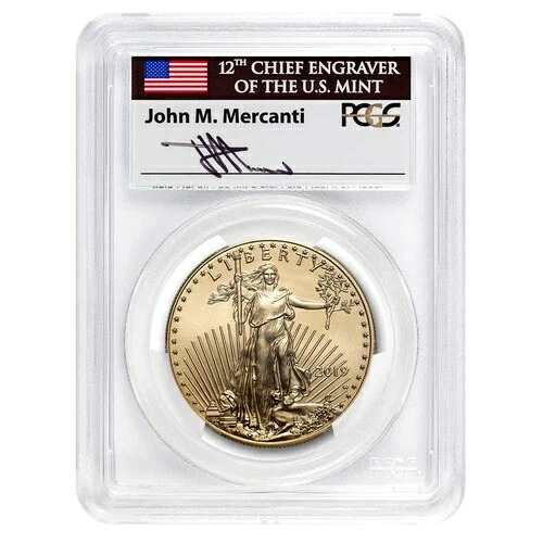 2019-W 1オンス バーニッシュド ゴールド イーグル SP-70 PCGS (FDI、Mercanti)
