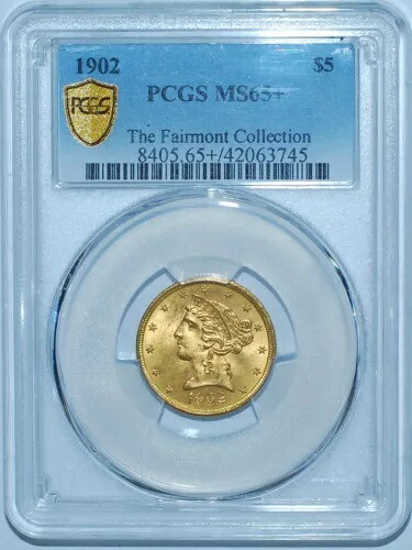 1902年 PCGS MS65+ リバティヘッドゴールド 5ドル ハーフイーグル ローポップ｜WORLD RESOURCE【QUEEN店】