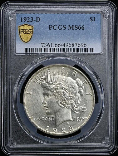 1923-D 1ドル平和ドル PCGS MS66｜WORLD RESOURCE【QUEEN店】