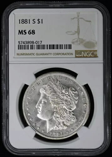 1881-S モルガン・ダラー S$1 NGC MS68|WORLD RESOURCE【QUEEN店】